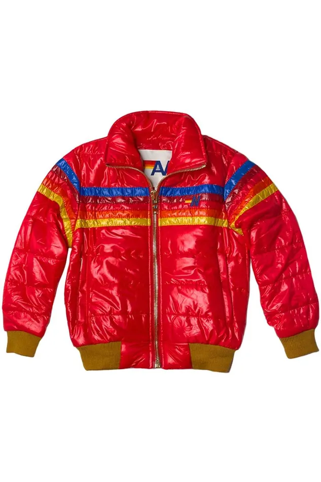 Kids Kids Collection Aviator Nation 5 STRIPE KIDS TRAVELER JACKET 8211 CHERRY GLOSSY