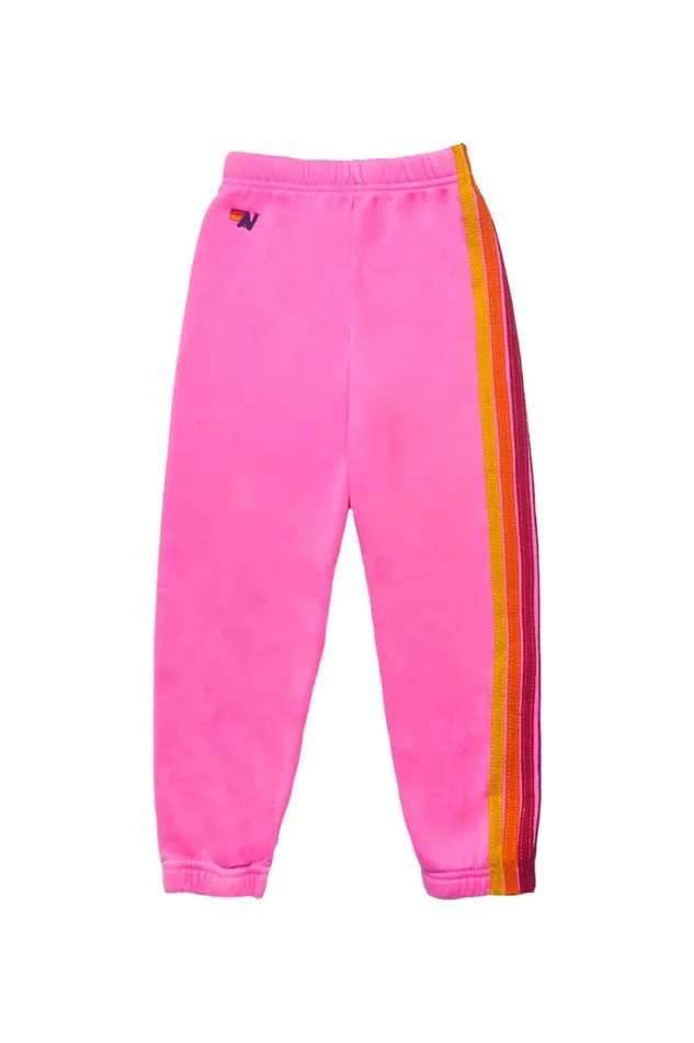 Kids Kids Collection Aviator Nation KID039S 5 STRIPE SWEATPANTS 8211 NEON PINK Kids Kids Collection Aviator Nation KID039S 5 STRIPE SWEATPANTS 8211 NEON PINK