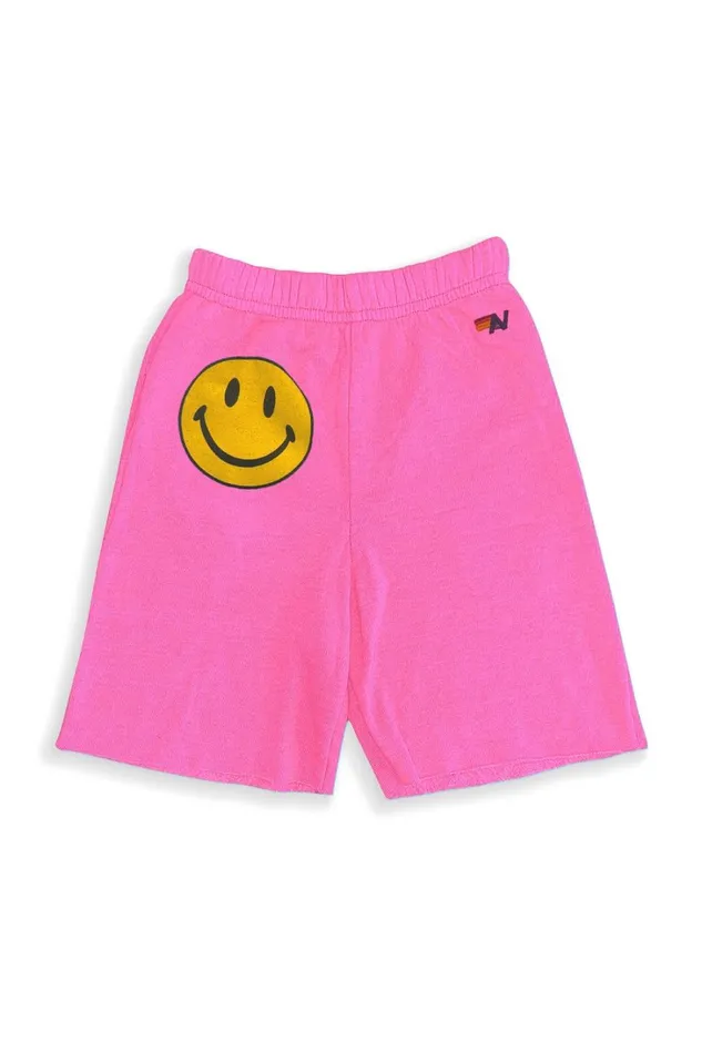 Kids Kids Collection Aviator Nation SMILEY KIDS SWEATSHORTS 8211 NEON PINK