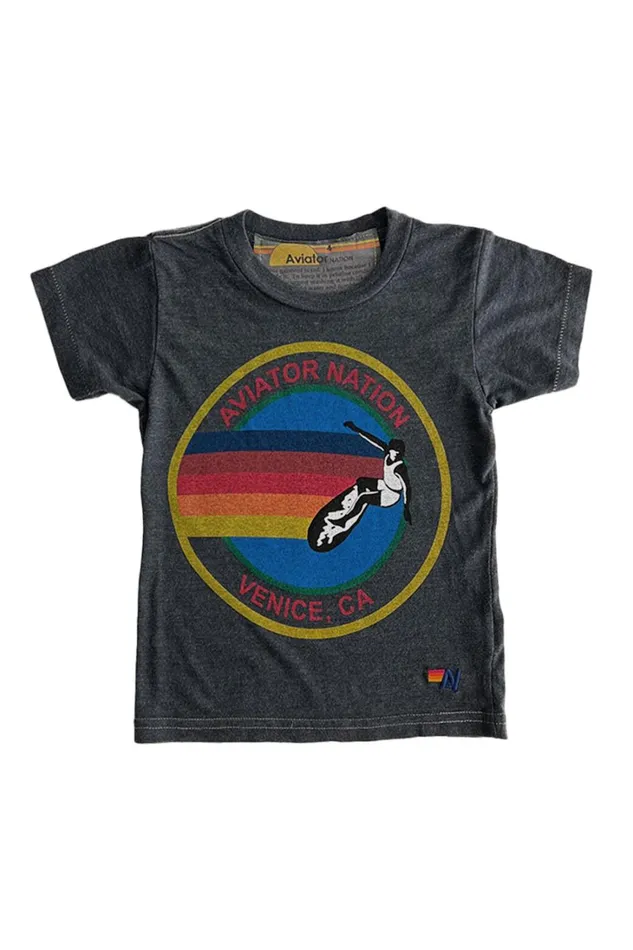 Kids Kids Tees Aviator Nation KID039S AVIATOR NATION TEE 8211 CHARCOAL