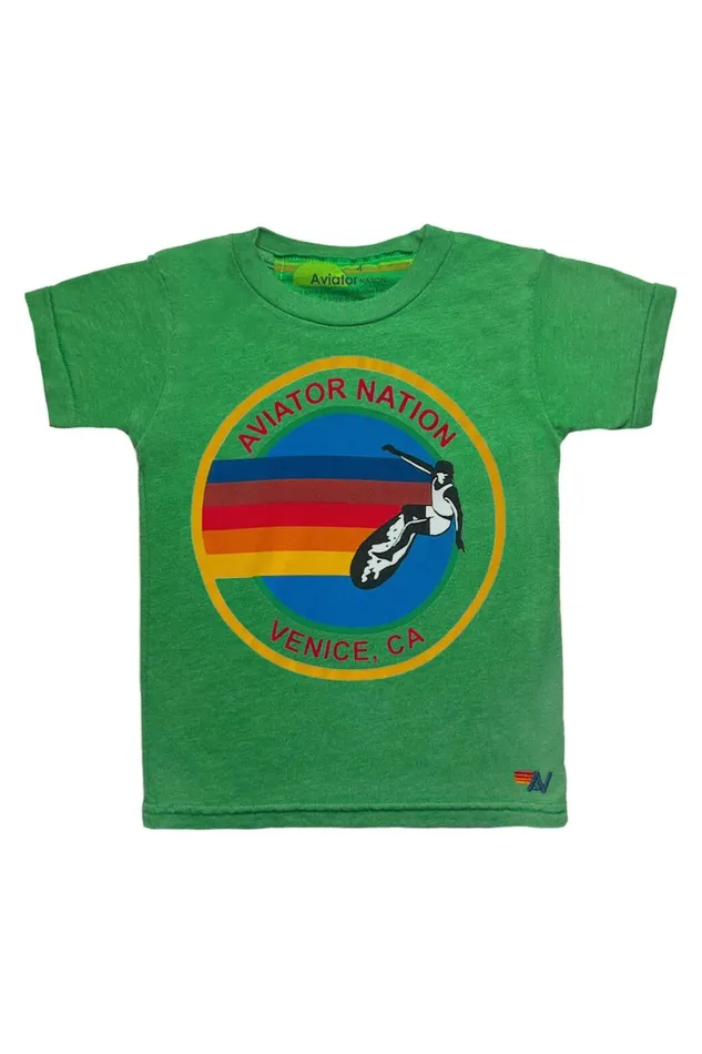 Kids Kids Tees Aviator Nation KIDS AVIATOR NATION TEE 8211 KELLY GREEN
