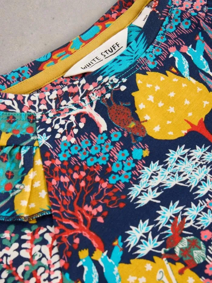 Kids LS Woodland Print Tee Navy Print White Stuff Tops
