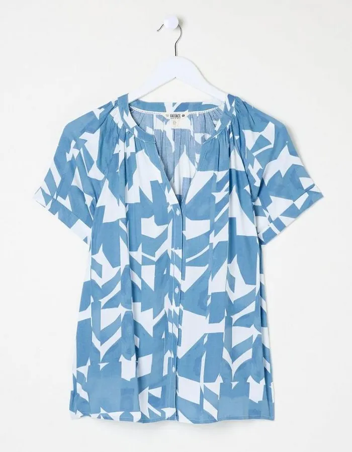 KidsWomen FatFace Mini Me Outfits Willow Med Geo Blouse Chambray Blue