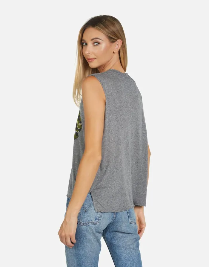 Kinzington Camo Lip Heather Grey Women039s Lauren Moshi Tanks