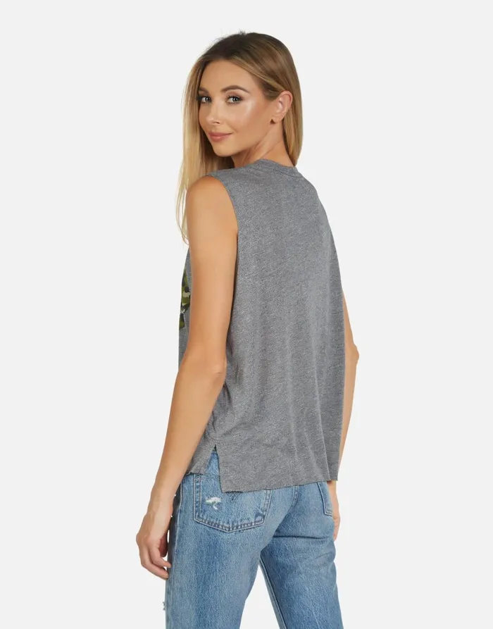 Kinzington Camo Lip Heather Grey Women039s Lauren Moshi Tanks