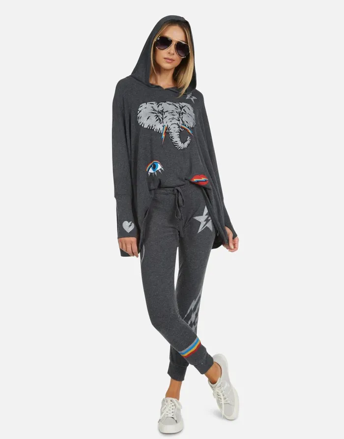 Kizzy Electric Elephant Elements Heather Black Women039s Lauren Moshi Long Sweatpants