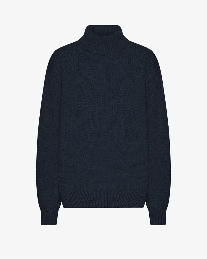 Knit Sweaters Women Colorfulstandard Merino Wool Turtleneck 8211 Navy Blue