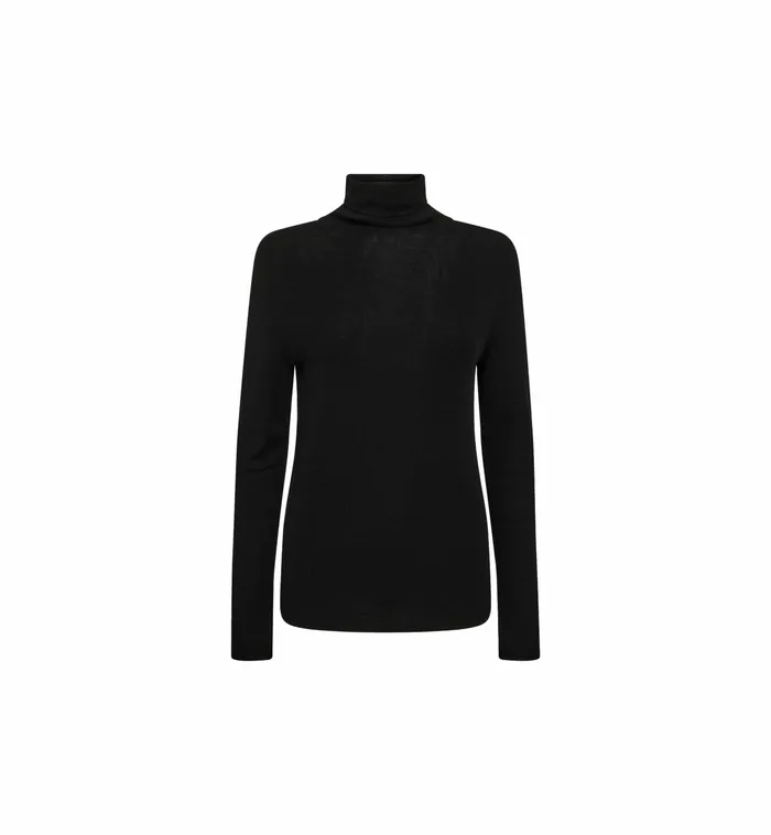 Knits MMBouch Rollneck Knit Black MOS MOSH Women Knits MMBouch Rollneck Knit Black MOS MOSH Women