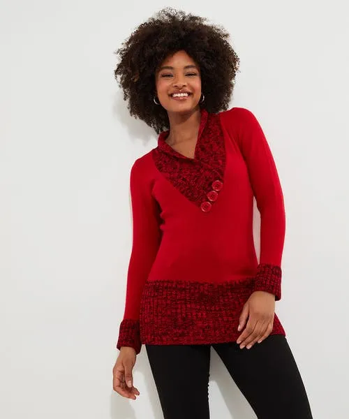 Knitwear and Cardigans Curiously Cosy Knit BlackRed Joebrowns Apparel