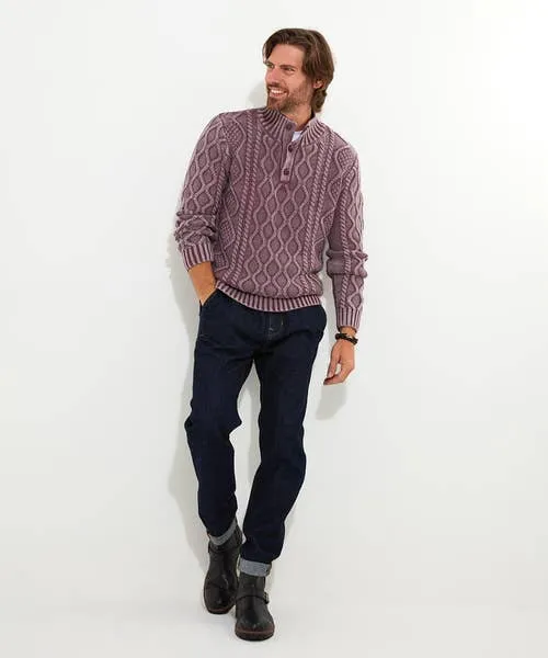 Knitwear Joebrowns Apparel Cool In Cable Funnel Mauve