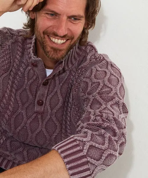 Knitwear Joebrowns Apparel Cool In Cable Funnel Mauve