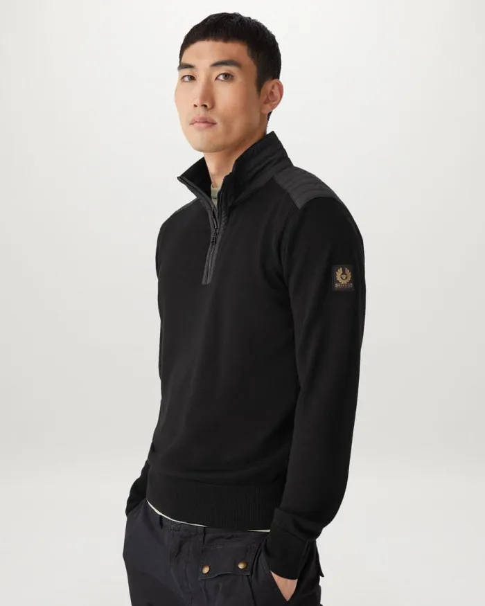 Knitwear Men Belstaff Kilmington Quarter Zip Black