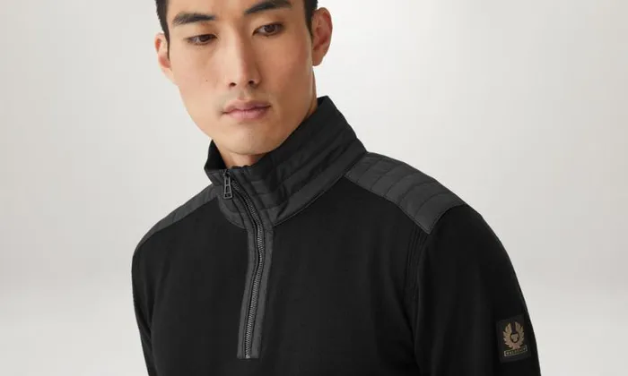 Knitwear Men Belstaff Kilmington Quarter Zip Black