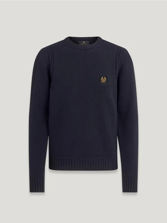 Knitwear Men Belstaff Watch Crewneck Jumper Dark Ink