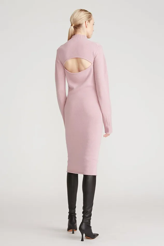 Knitwear Women Halston Brinkley Wool Cashmere Dress Dusty Rose