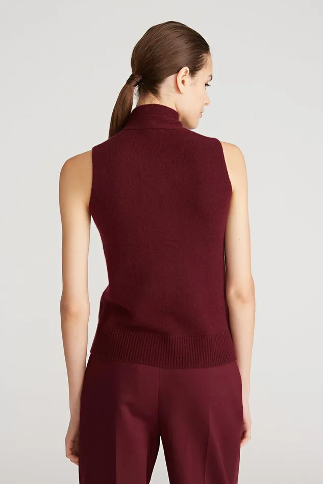 Knitwear Women Halston Fay Wool Cash Cable Sweater Merlot