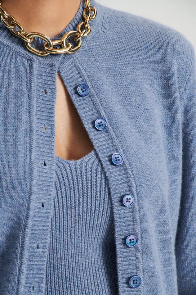 Knitwear Women Scanlan Theodore CASHMERE CARDIGAN DENIM Knitwear Women Scanlan Theodore CASHMERE CARDIGAN DENIM