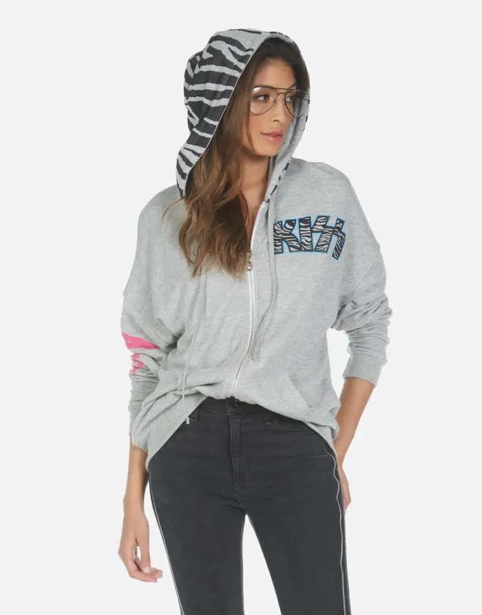Koa KISS Animalize Heather Grey Women039s Lauren Moshi Hoodies
