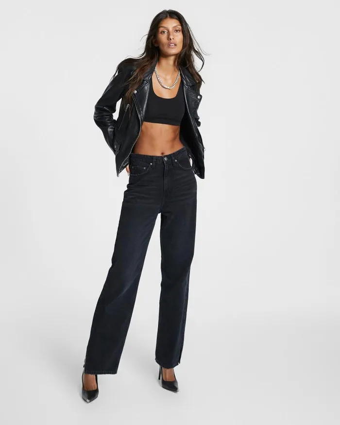 Ksubi Amplify Leather Jacket Black Womens Jackets