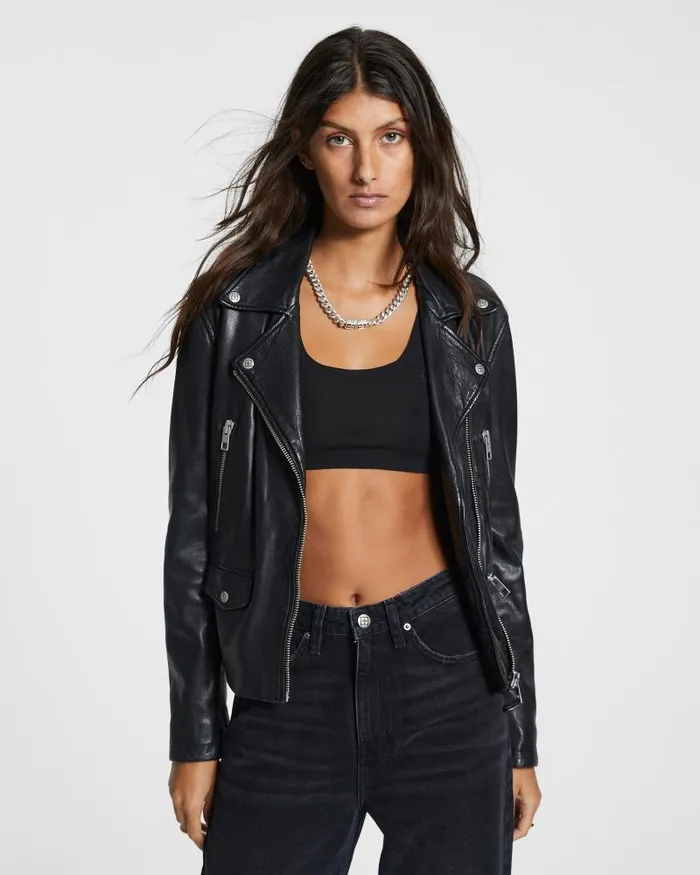 Ksubi Amplify Leather Jacket Black Womens Jackets