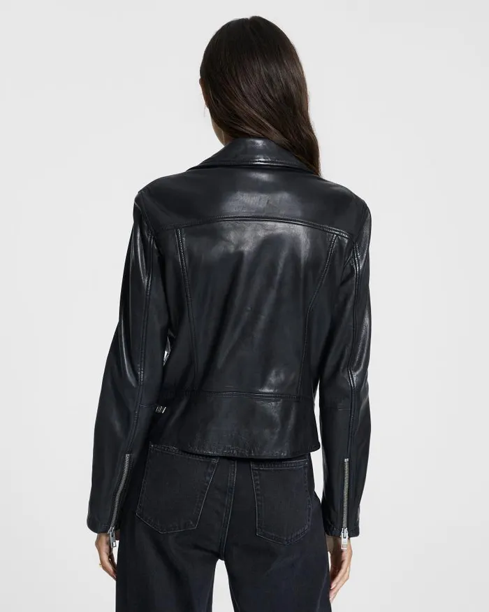 Ksubi Amplify Leather Jacket Black Womens Jackets
