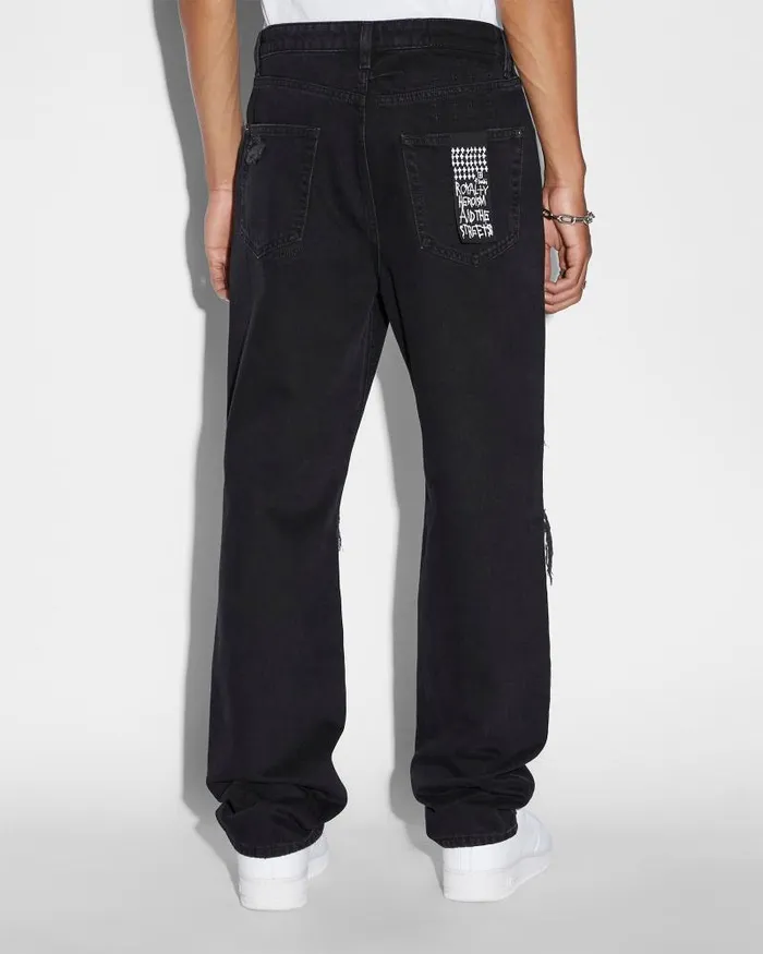 Ksubi Anti K Trashed Black Mens Relaxed