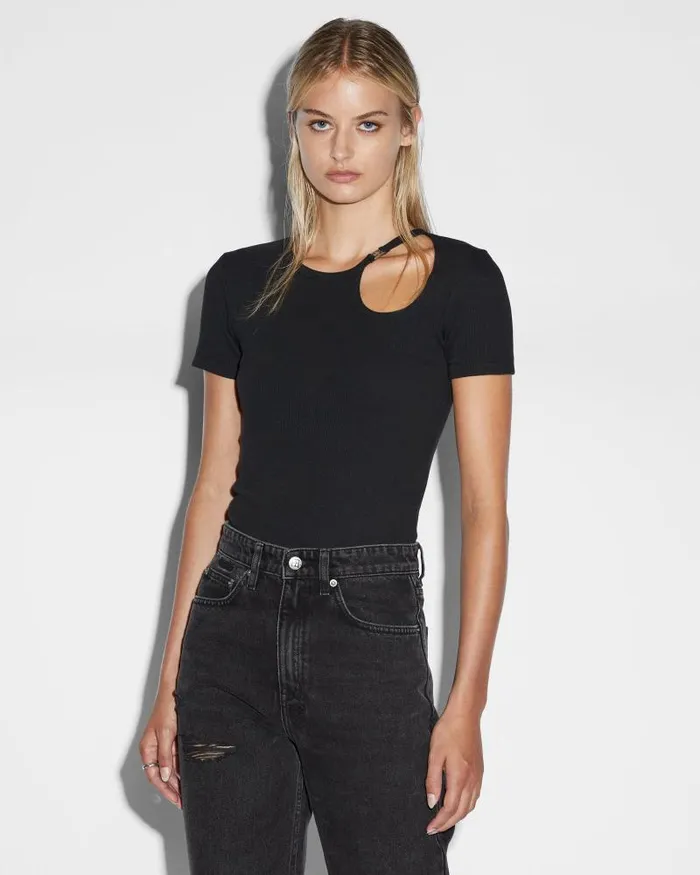 Ksubi Arise Cut Out Ss Tee Black Womens Tops