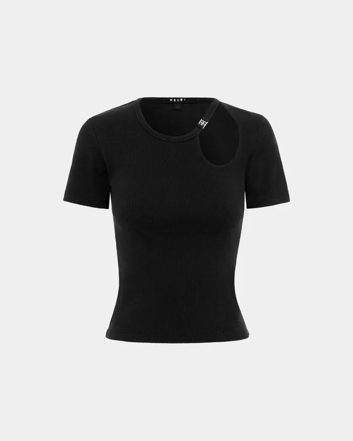 Ksubi Arise Cut Out Ss Tee Black Womens Tops