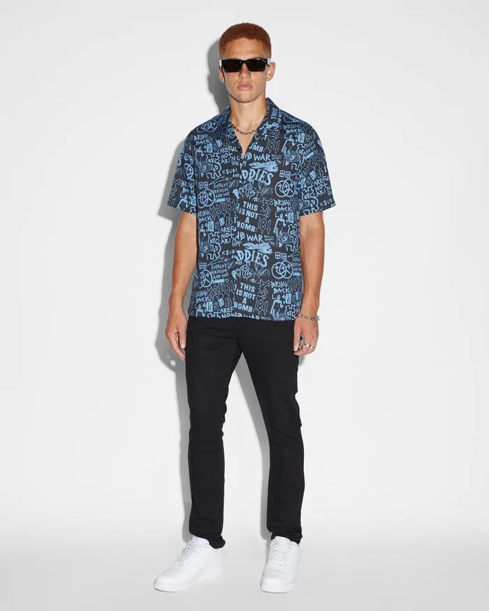 Ksubi Baddies Resort Ss Shirt Blue Mens Shirts