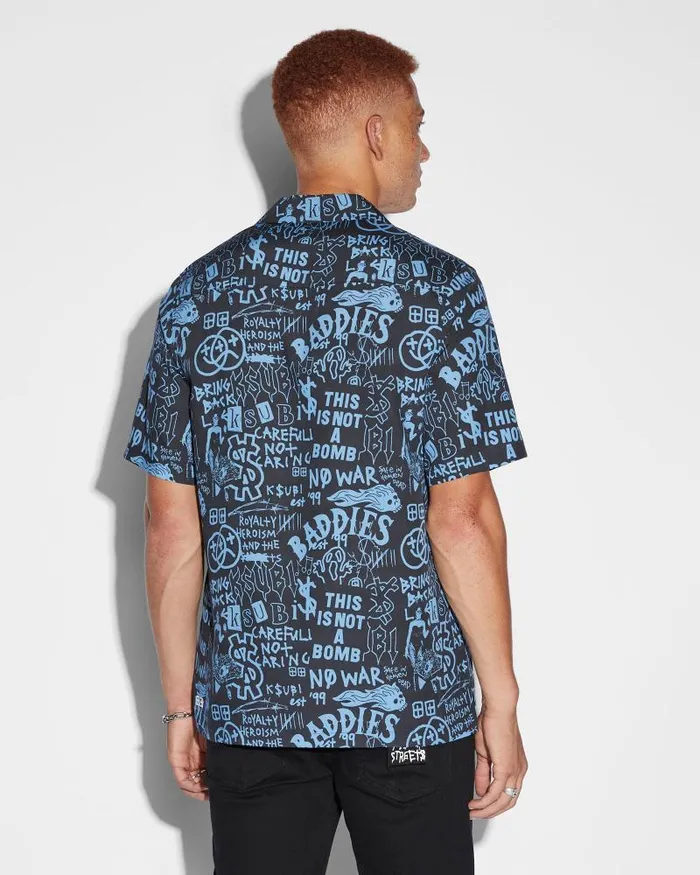 Ksubi Baddies Resort Ss Shirt Blue Mens Shirts