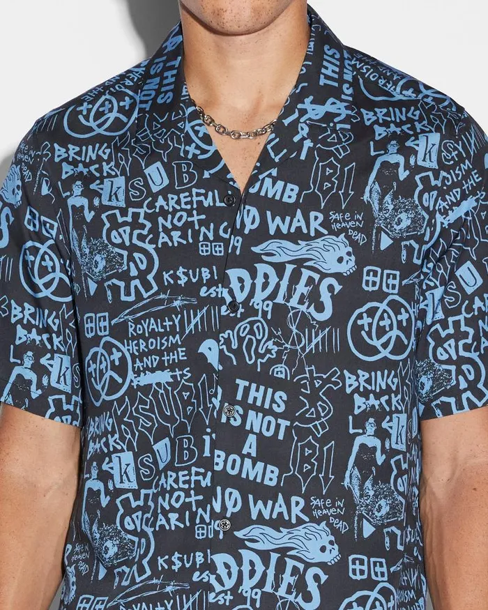 Ksubi Baddies Resort Ss Shirt Blue Mens Shirts