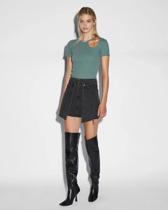 Ksubi Double Skirt Fallen Womens Denim Skirts