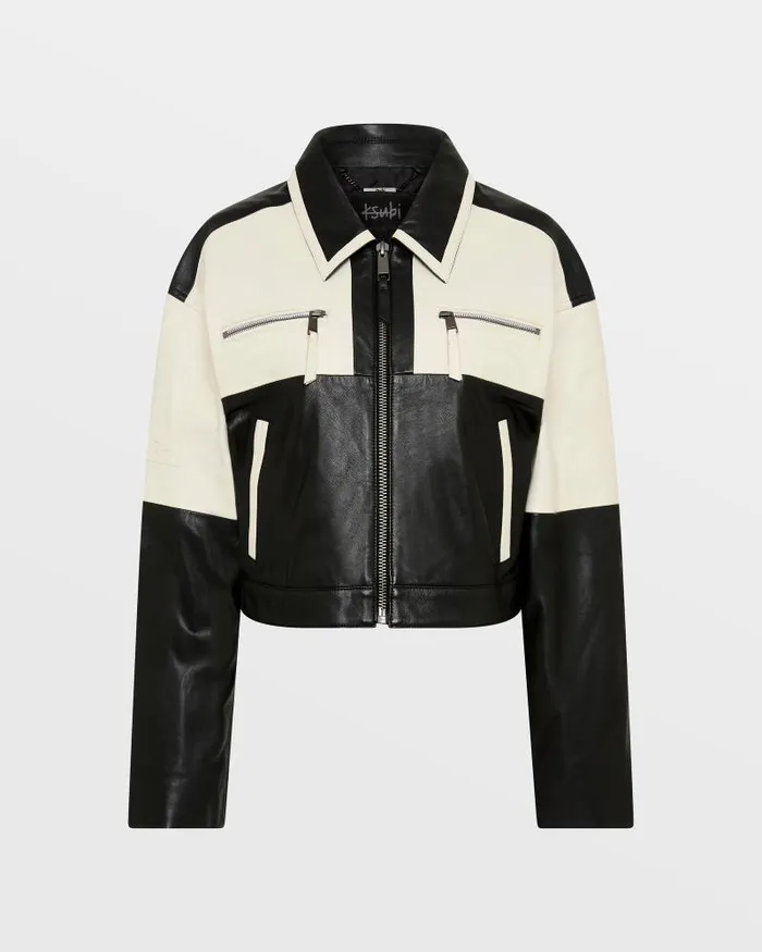 Ksubi Emblem Boxy Biker Blackwhite Womens Jackets