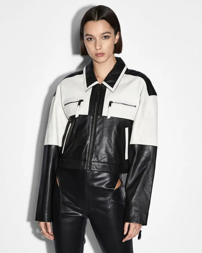 Ksubi Emblem Boxy Biker Blackwhite Womens Jackets