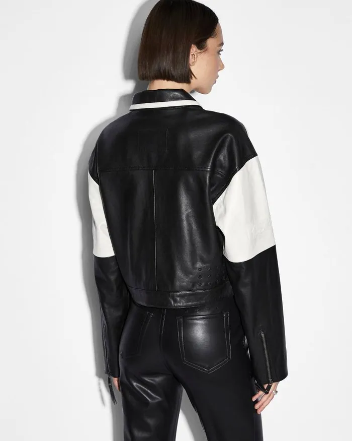 Ksubi Emblem Boxy Biker Blackwhite Womens Jackets