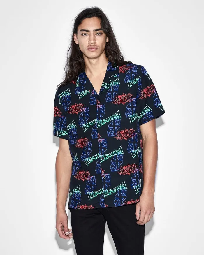 Ksubi Glow Resort Ss Shirt Black Mens Shirts
