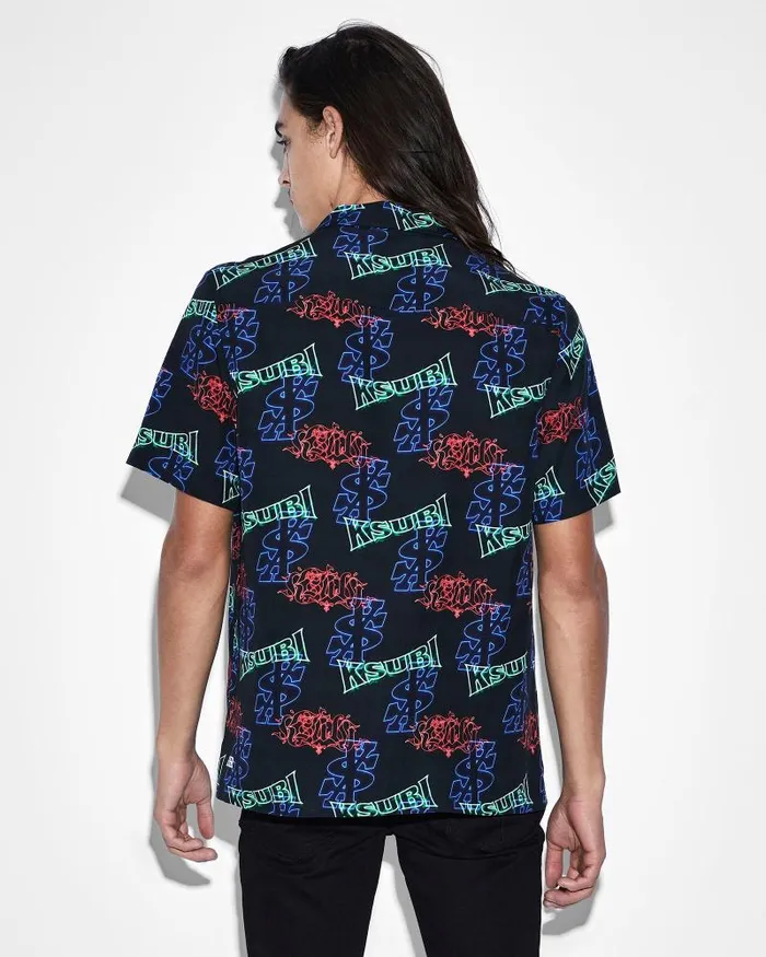 Ksubi Glow Resort Ss Shirt Black Mens Shirts