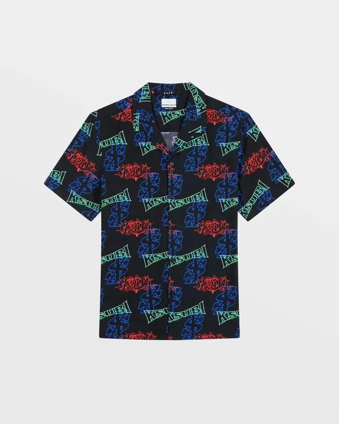 Ksubi Glow Resort Ss Shirt Black Mens Shirts