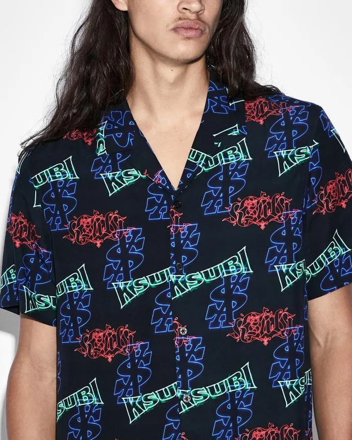 Ksubi Glow Resort Ss Shirt Black Mens Shirts