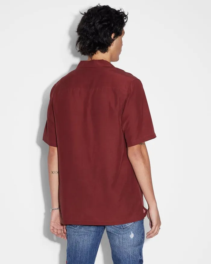 Ksubi Heart Resort Ss Shirt Crimson Mens Shirts