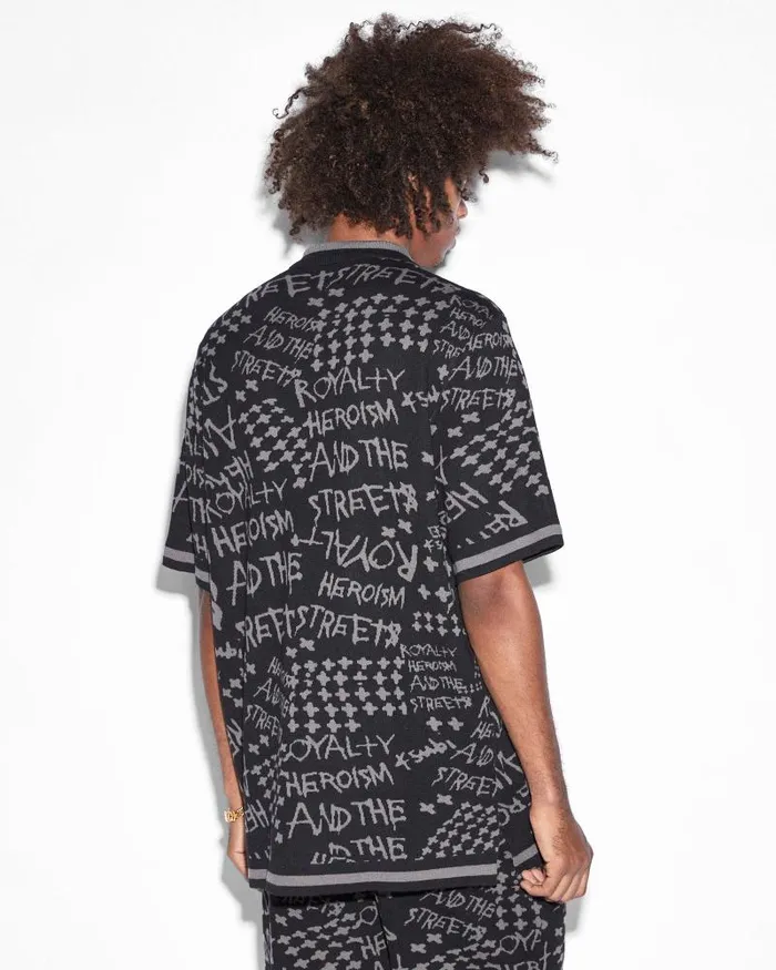 Ksubi Heroism Knit Resort Ss Shirt Black Mens Shirts