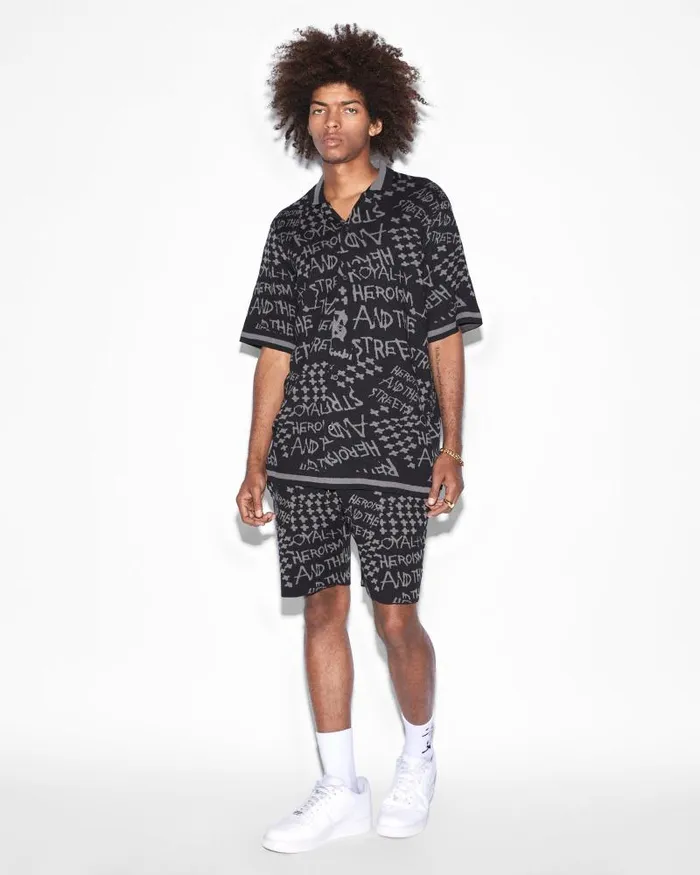 Ksubi Heroism Knit Resort Ss Shirt Black Mens Shirts