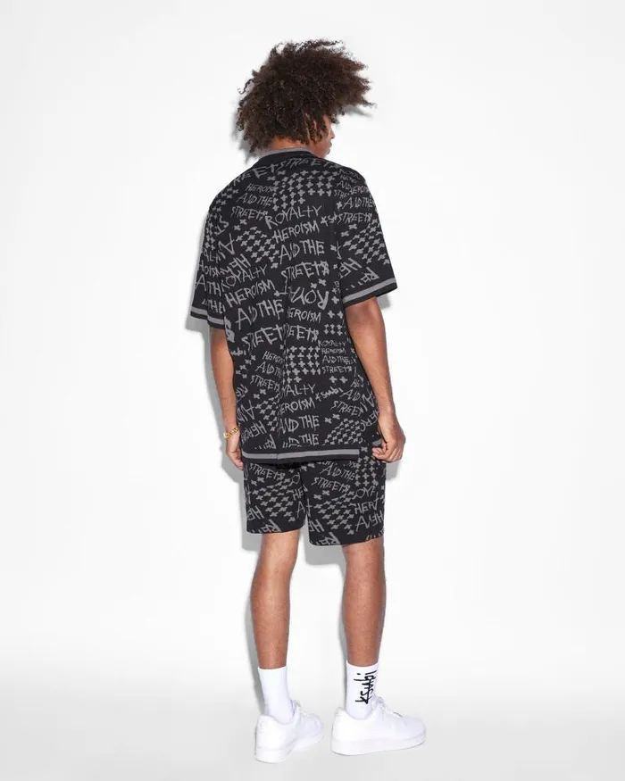 Ksubi Heroism Knit Resort Ss Shirt Black Mens Shirts