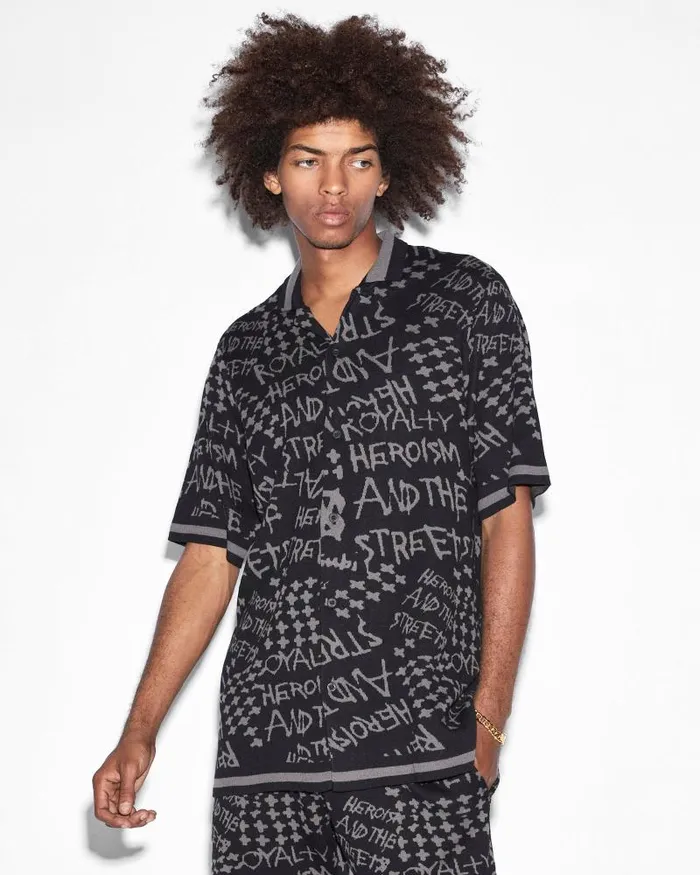 Ksubi Heroism Knit Resort Ss Shirt Black Mens Shirts