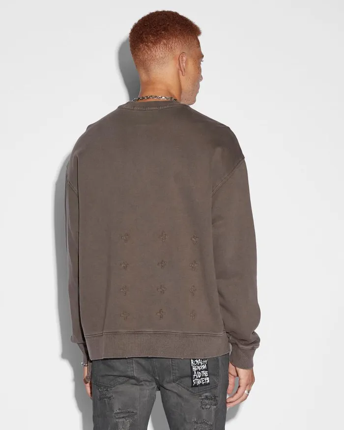 Ksubi Plus Applique Biggie Crew Java Mens Hoodies and Sweatshirts