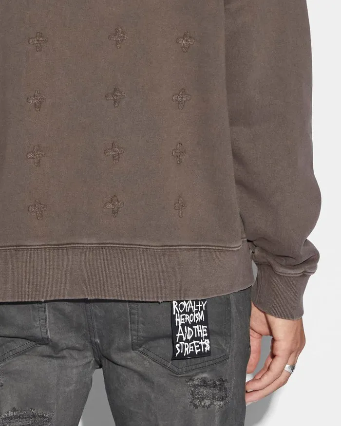 Ksubi Plus Applique Biggie Crew Java Mens Hoodies and Sweatshirts