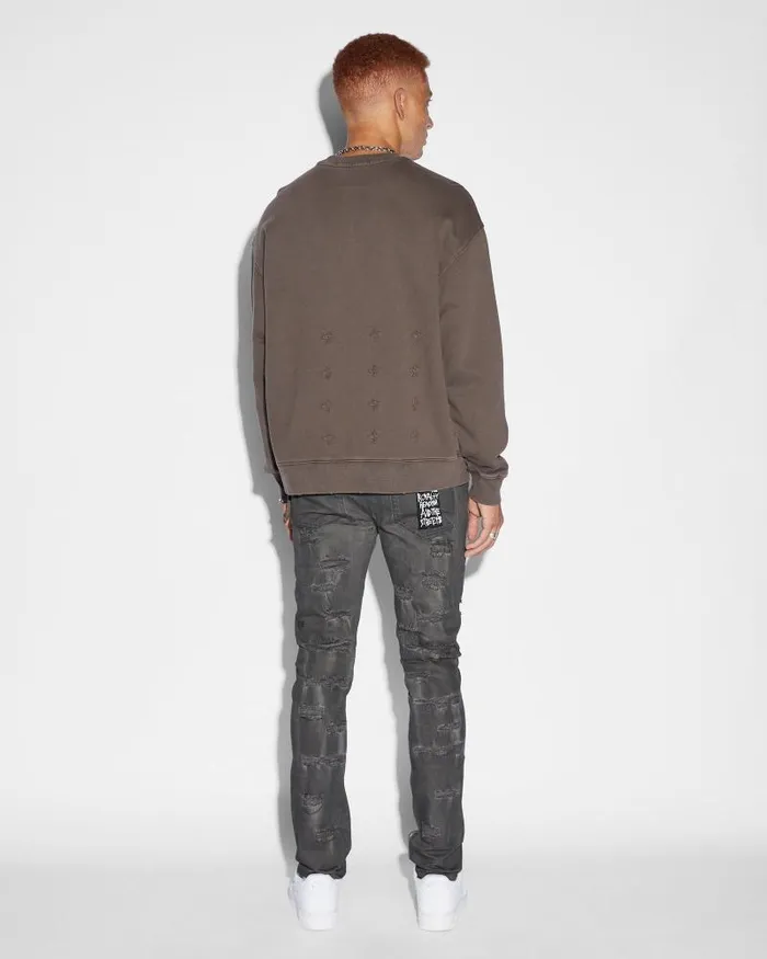 Ksubi Plus Applique Biggie Crew Java Mens Hoodies and Sweatshirts