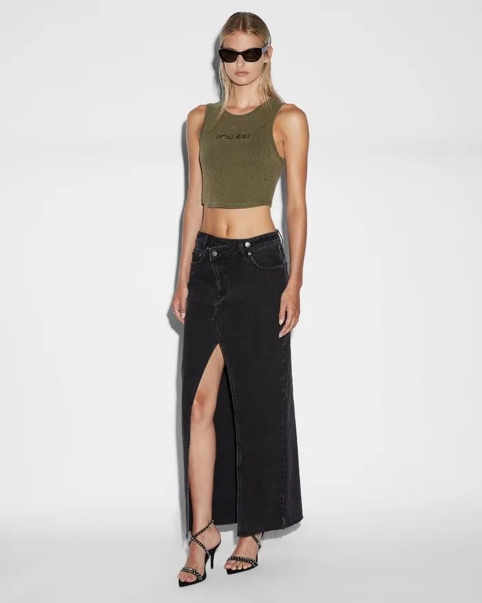 Ksubi Relax Maxi Skirt Washed Black Womens Denim Skirts