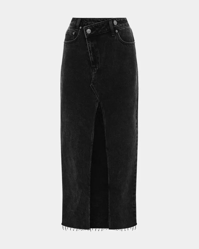 Ksubi Relax Maxi Skirt Washed Black Womens Denim Skirts