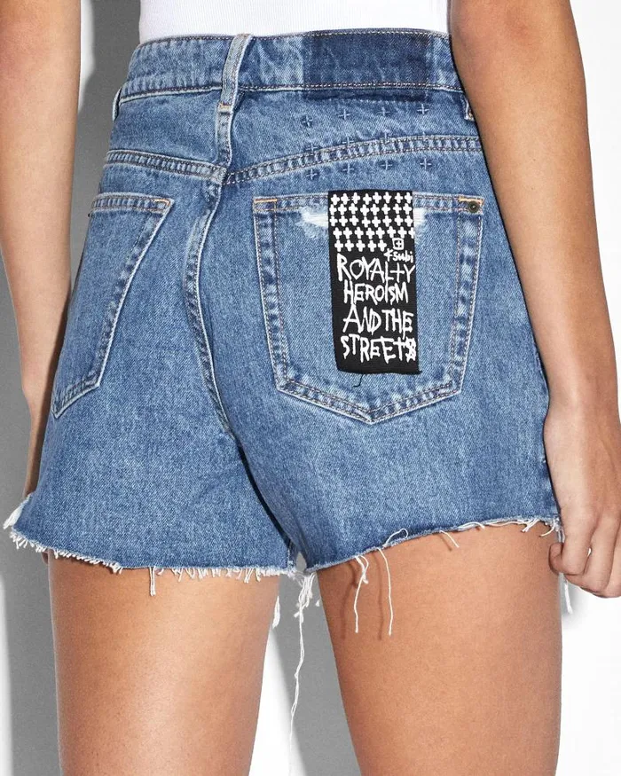 Ksubi Rise N Hi Short Heritage Trashed Womens Denim Shorts